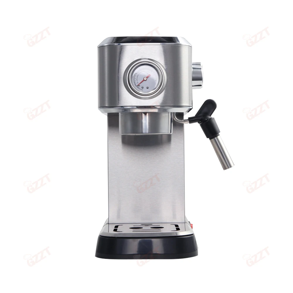 Electric Stainless Steel Professional Cappuccino Espresso Coffee Making Machine with Milk Frother Cup Warming Function