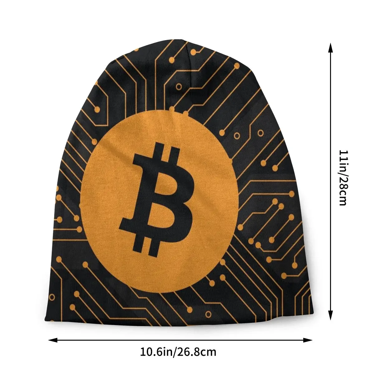 Bitcoin Crypto Cryptocurrency Currency BTC Blockchain Caps Street Skullies Beanies Hat Female Spring Dual-use Bonnet Knit Hat