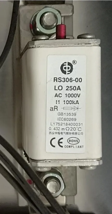 Fuses: RS306-00-LO-250A AC1000V aR / RS306-3-S1P 1000A 690V / RS306-5-2000A 690V PK / RS306-5-DIP-3000A 690V-K aR