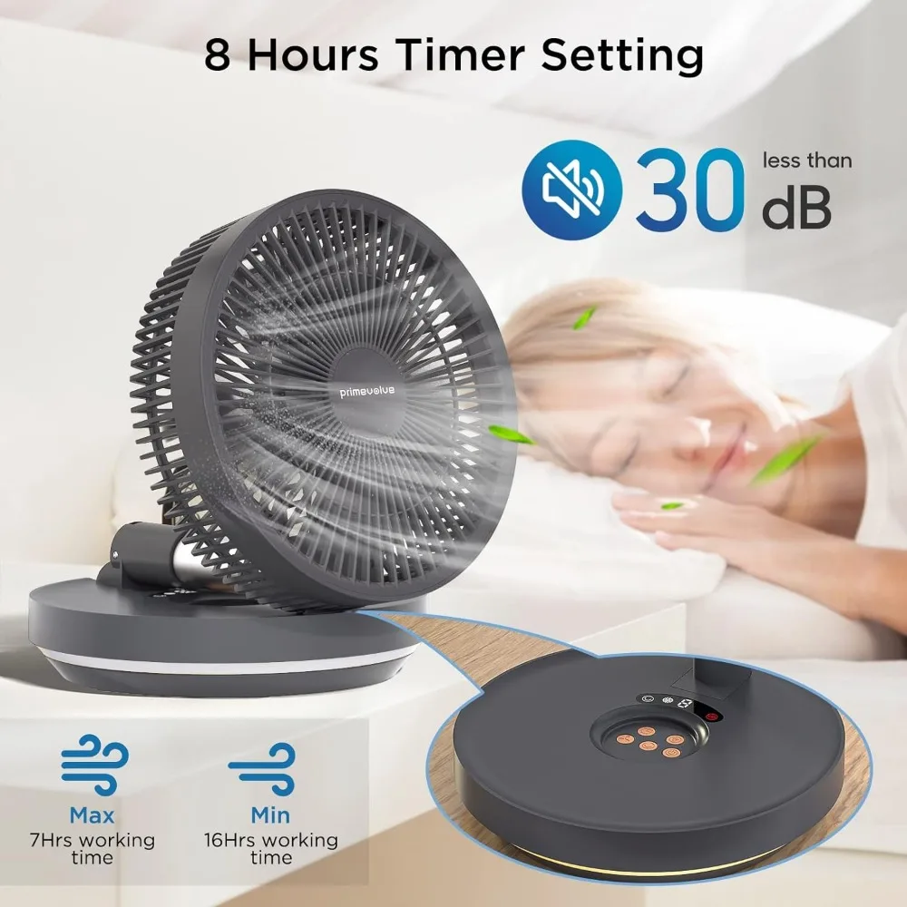 

Fan, 10 inch Oscillating Battery Operated Fan Adjustable Height, USB Rechargeable Home Office Outdoor Camping Tent, Fans