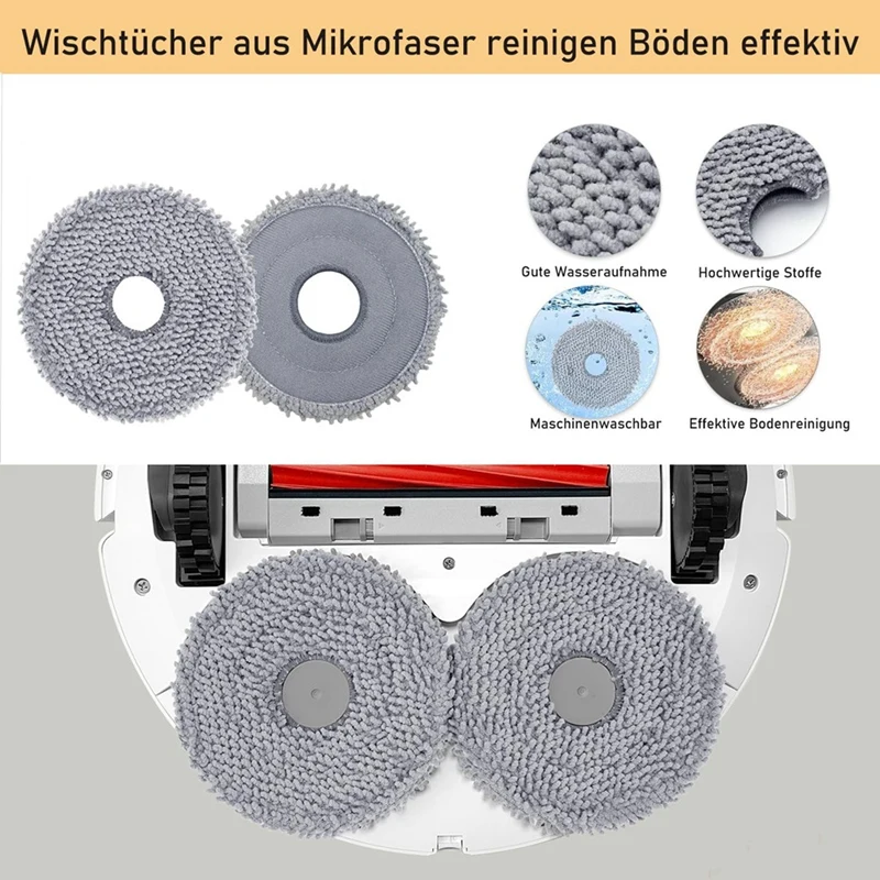 Abud-ロボット掃除機アクセサリー,メインブラシ,Hepaフィルター,モップクロス,ダストバッグ,Roborock qrevo curv