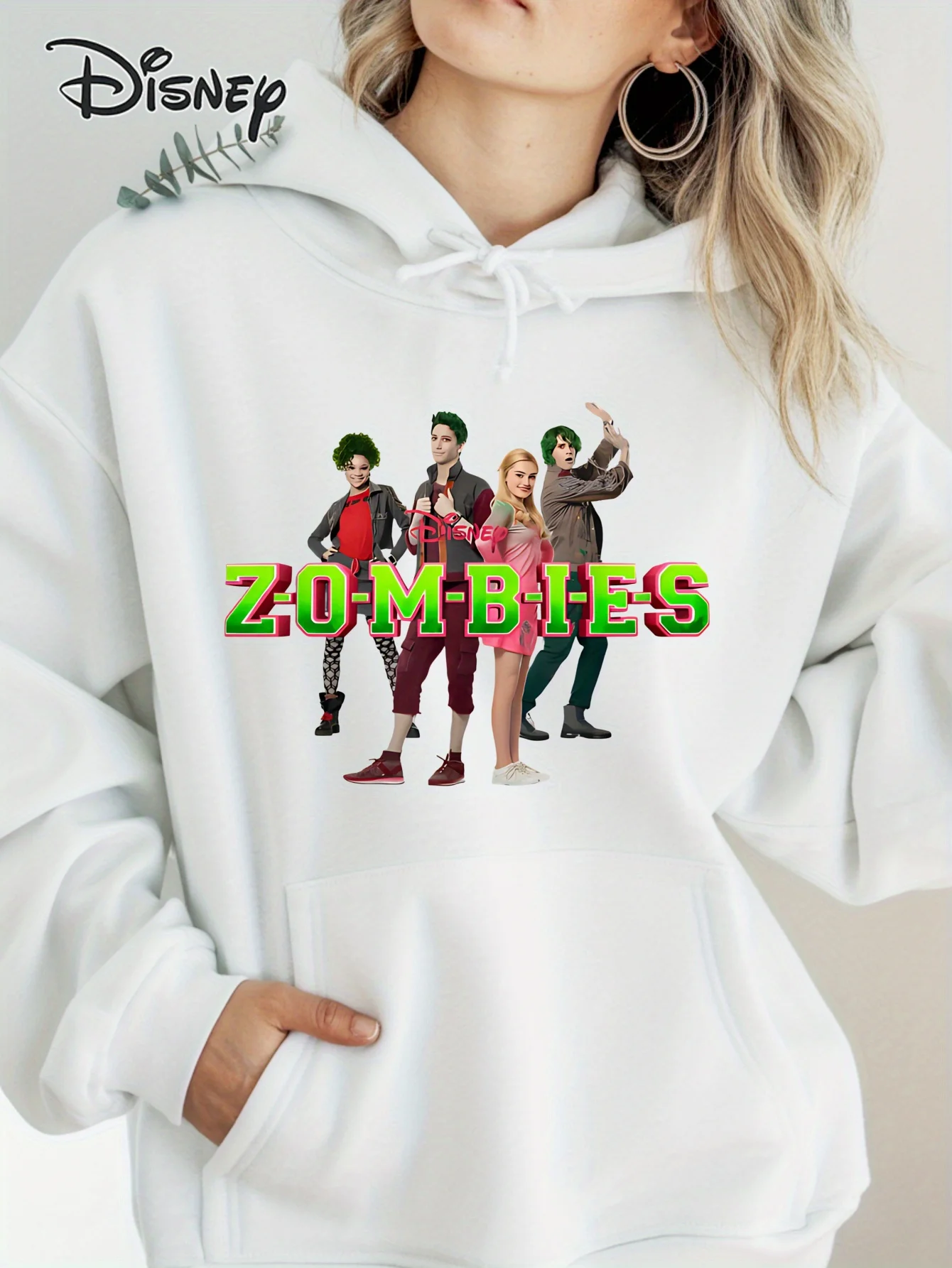 สินค้าจากดิสนีย์อย่างเป็นทางการ เสื้อฮู้ดผู้หญิงลายซอมบี้ เสื้อฮู้ดผ้าฝ้ายเนื้อนุ่มและระบายอากาศได้ดี เสื้อฮู้ดสำหรับงานปาร์ตี้ฮาโลวีน แต่งตัวสนุกๆ ในวันฮาโลวีน