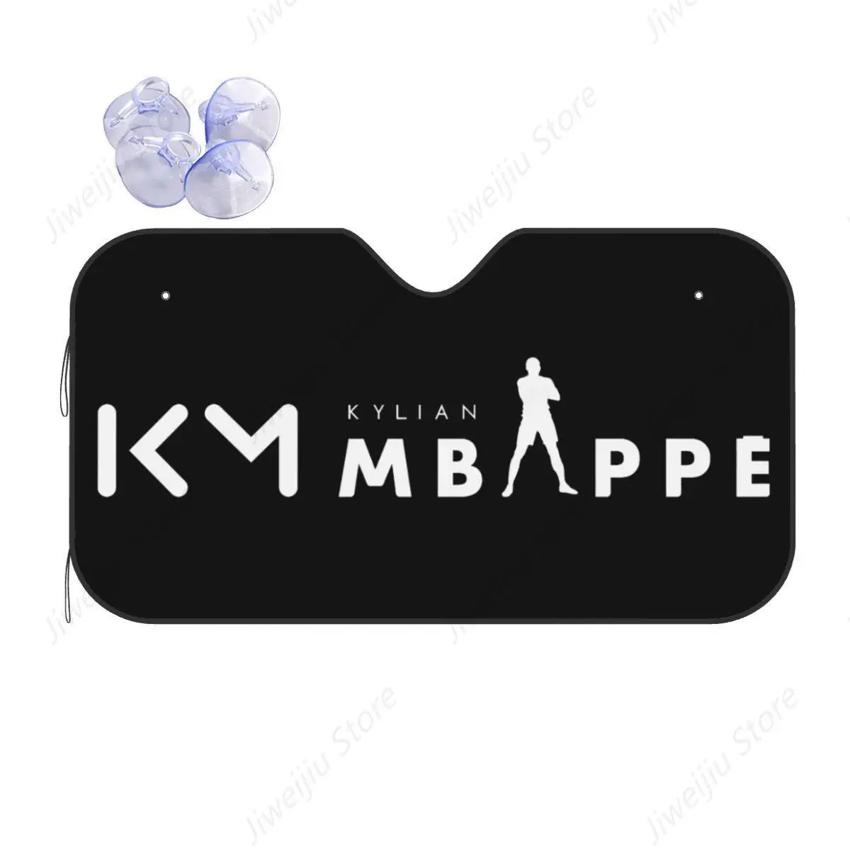 Kylian Mbappe KM Logo Fashion Windshield Sunshade 70x130cm Aluminium Foil Sun Visor Front Window Cover