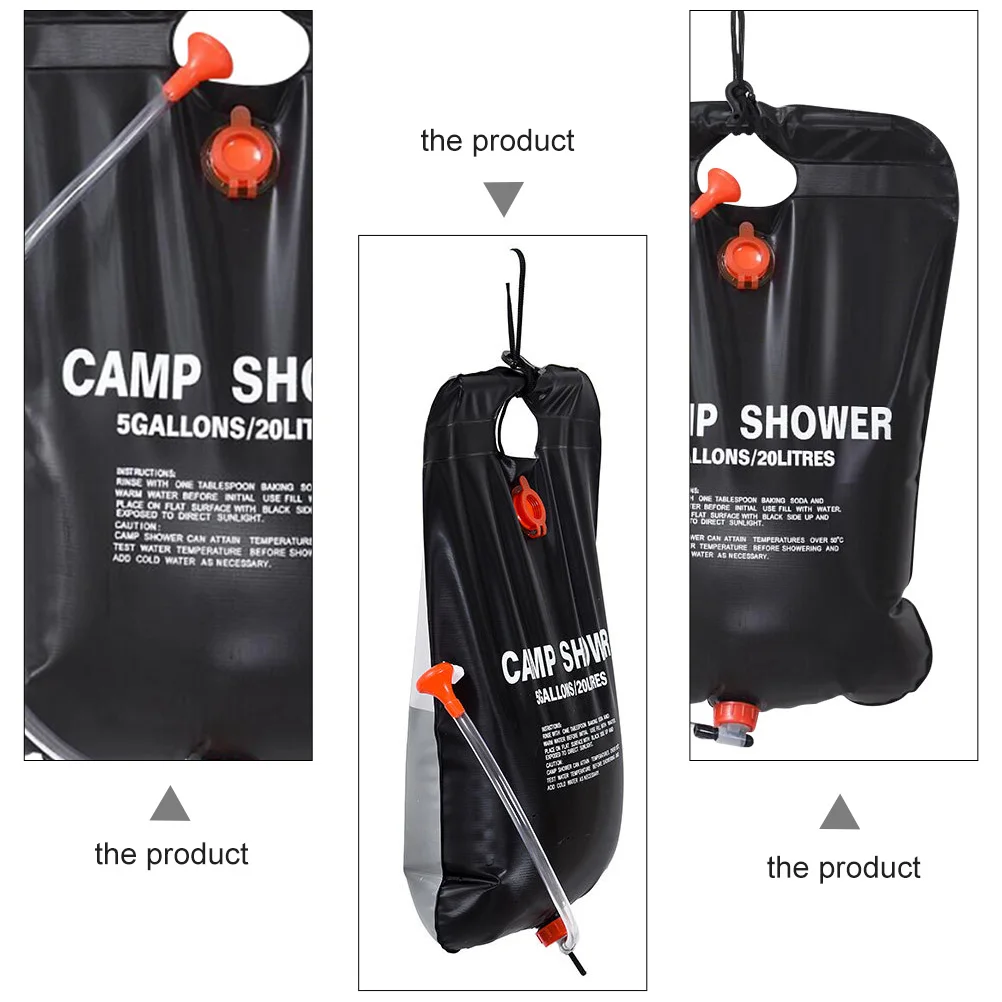 

2 pcs Camping Bag 20L Capacity Solar PVC Portable Leak Proof Foldable Outdoor Travel Camp Shower Summer Hiking Trip