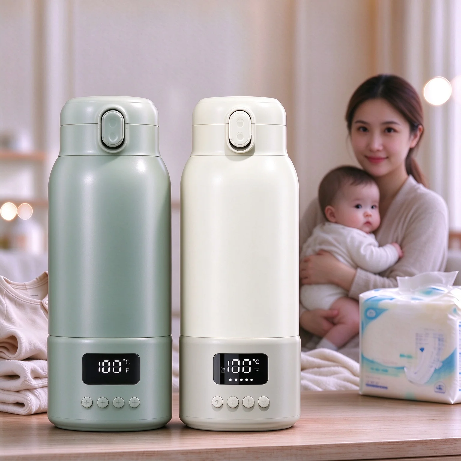 500ml Nursing Bottle Heater Water Cup Breast Milk Warmer Easy To Carry Portable Bottle Feeding Warmer, Christmas, Hallowee