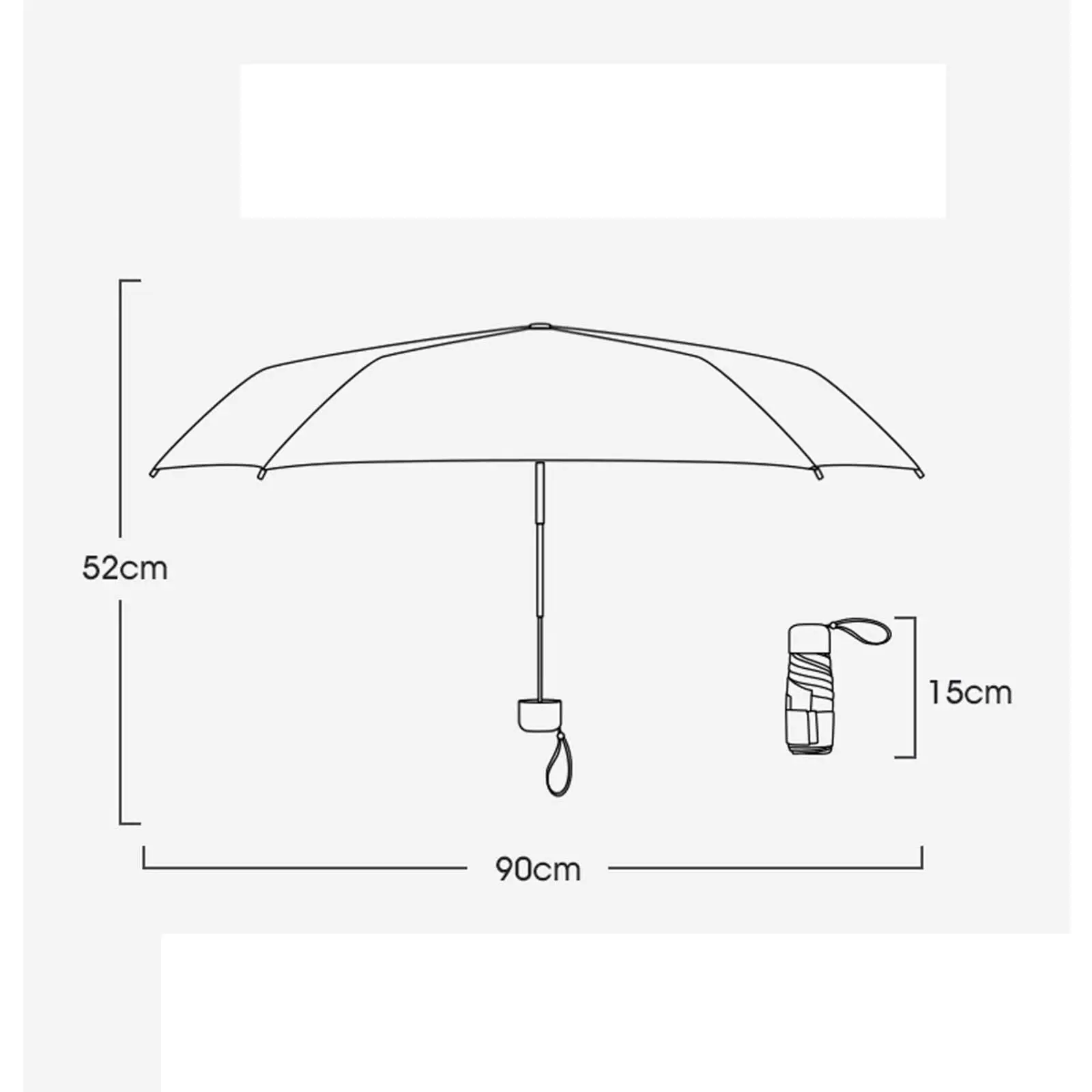 Travel Sunshade Umbrella Compact Umbrella Easy to Storage Anti Rust Fibreglass