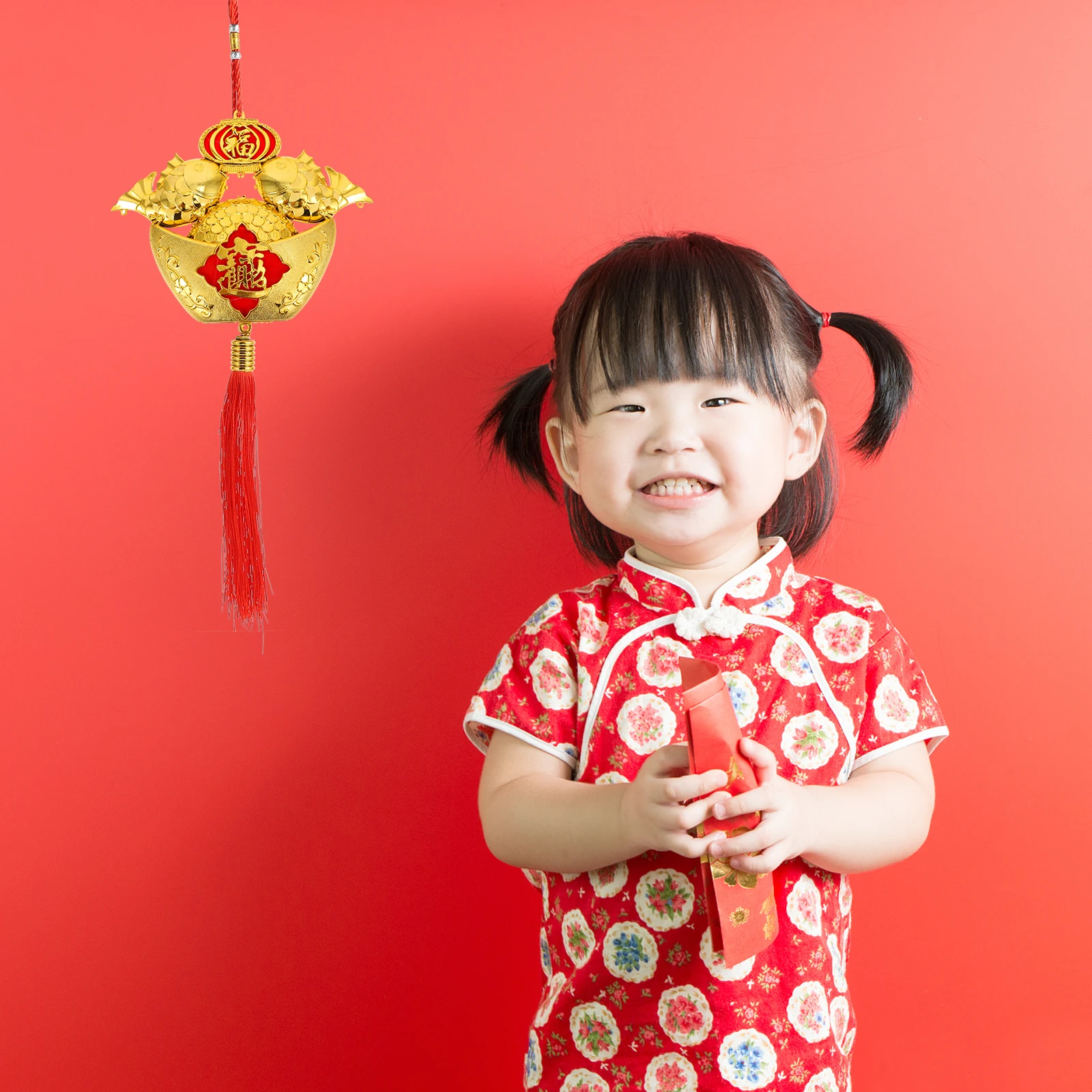 1 قطعة سبيكة ذهبية معلقة ديكور السنة الصينية الجديدة مهرجان الربيع DIY المعلقات الرائعة الحرف البلاستيكية زخرفة احتفالية #1