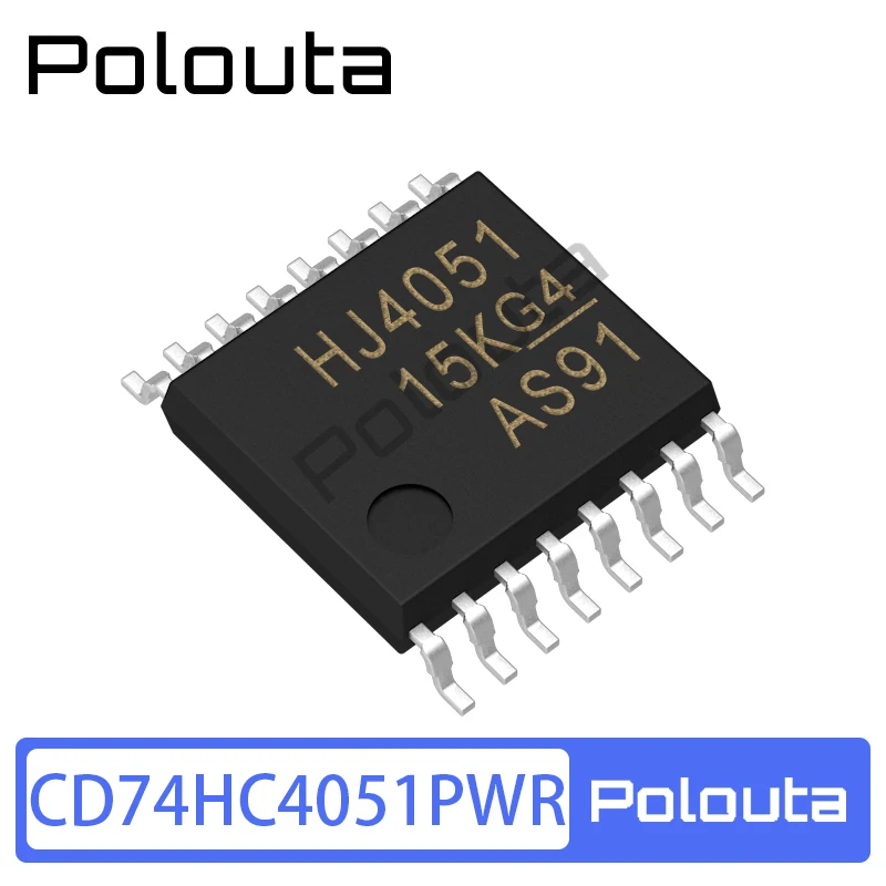 5Pcs CD74HC4051PWR TSSOP-16 Single Channel Analog Multiplexer Chip Polouta