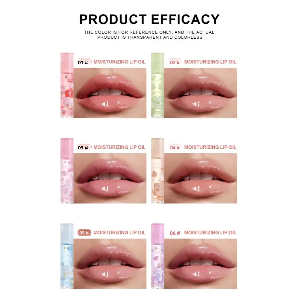 التنين راني 6 قطعة/المجموعة لفة على زيت الشفاه الزجاج يرطب ترطيب ملمع الشفاه لطيف شفاف زيت الشفاه العناية بالشفاه ماكياج #5