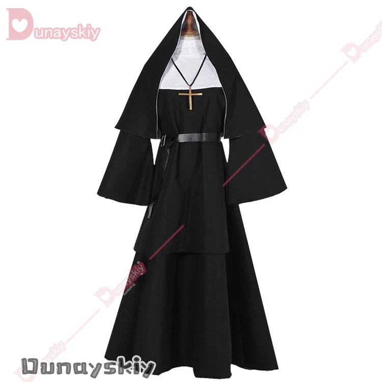 De non cosplay kostuum horrorfilms cosplay kruis Halloween kostuum The Conjuring zwarte vrouwen 2025, Halloween kostuum