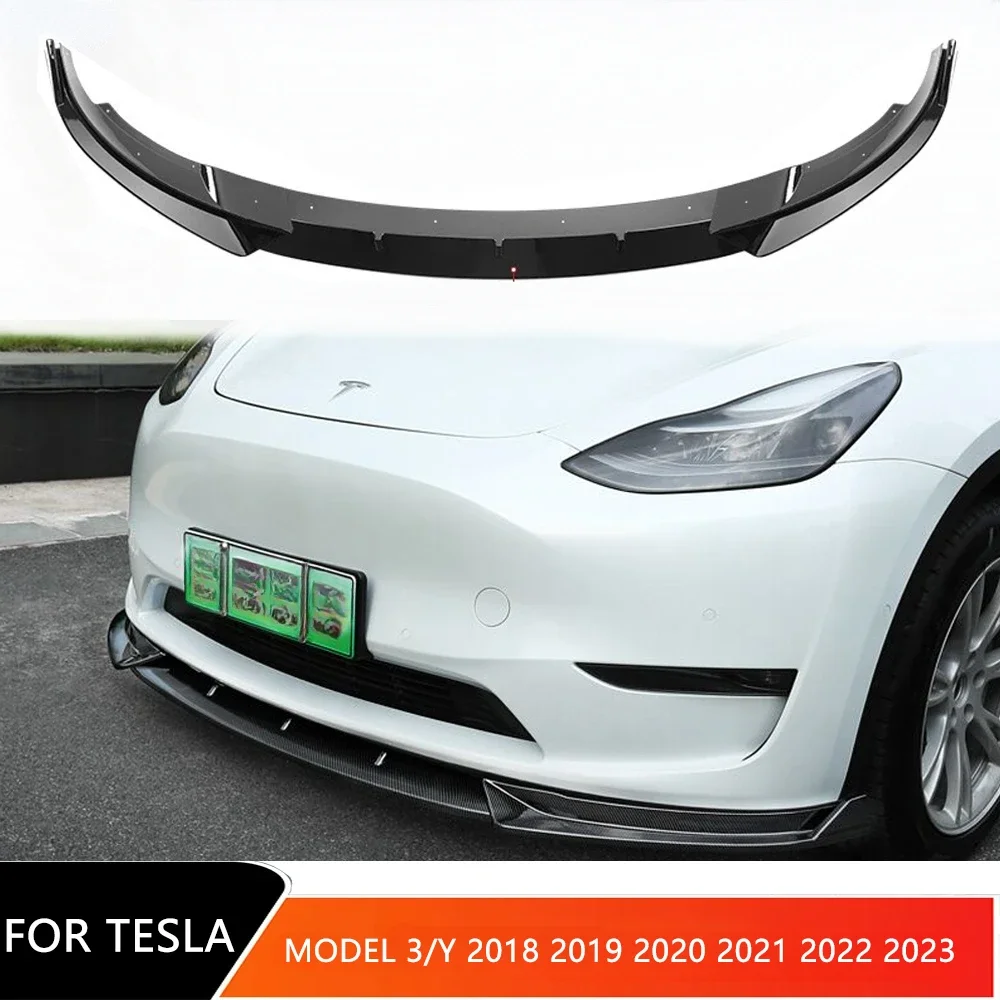 

For Tesla Model 3/Y Front Shovel Model Y/3 2018-2023 Car Front Lip Spoiler Splitter Diffuser Body Kit Tuning Guard Exterior Trim