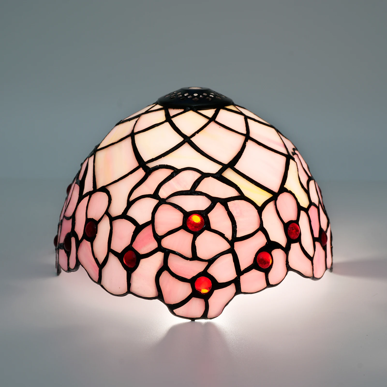 

Розовый абажур в стиле витражного стекла, 8 дюймов, для настольной лампы или подвесного светильника (только замена абажура)