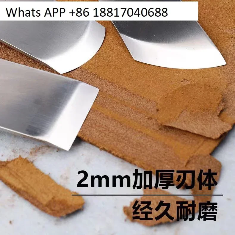 Walnut handle Japanese thin knife cutting leather knife oblique knife handmade leather leather goods