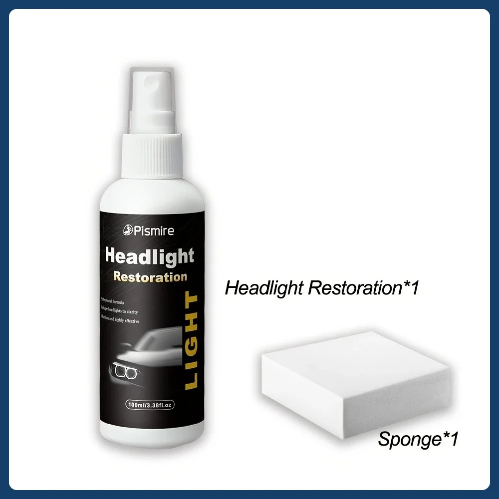 Líquido para reparación de faros de automóvil de 3,38 oz, no requiere pulido, faros de actualización rápida, kit de mantenimiento y cuidado de faros