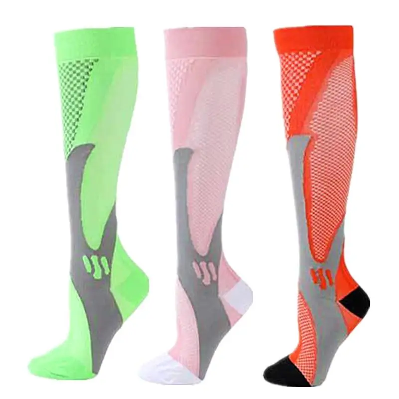 1/3 Paar Kompressionssocken Sportsocken Medizinische Pflegestrümpfe Verhindern Krampfadern Socken Schwangerschaft Stillen Sportlich Fußball – Detail 28