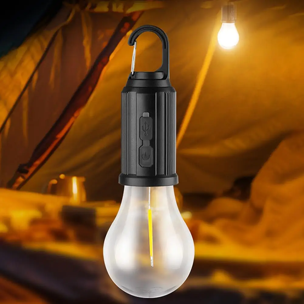 Solarbetriebene, aufladbare Campinglampe, Typ C, wiederaufladbare LED-Campingleuchte, 350 mAh, Zeltlaterne mit Haken für den Außenbereich