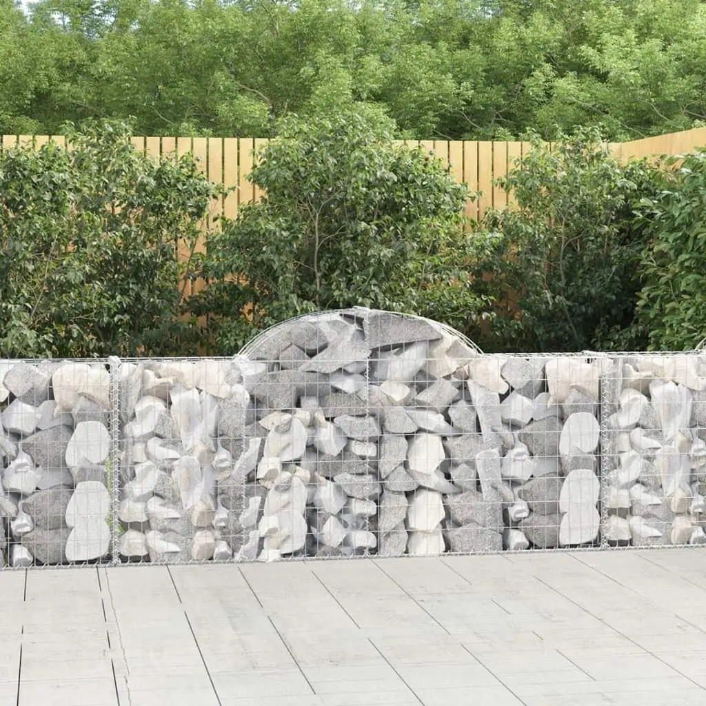 Galvanized Iron Arched Gabion Basket 78.7x11.8x31.5/39.4 - Durable Outdoor Decorative Stone Holder