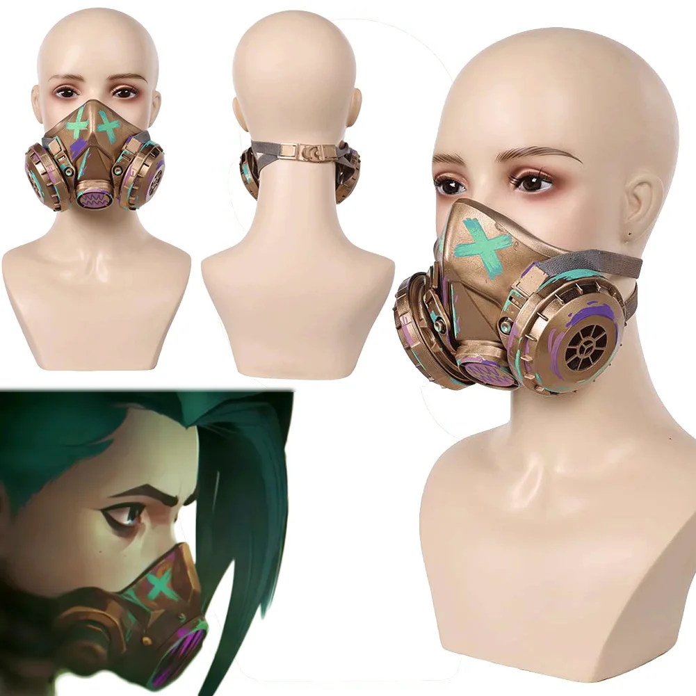 Arcane Jinx Cosplay Vinger Covers Wapens Rekwisieten Spel LOL Hoed Pruik Nep Nagels Maskers Kostuum Accessoires Halloween Rollenspel