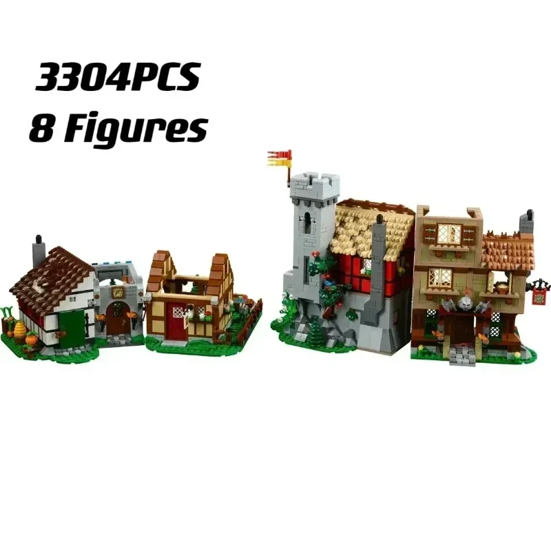 3304PCS Medieval Town Square Building Blocks 10332 Bricks European Architecture Toys Christmas Birthday Gifts