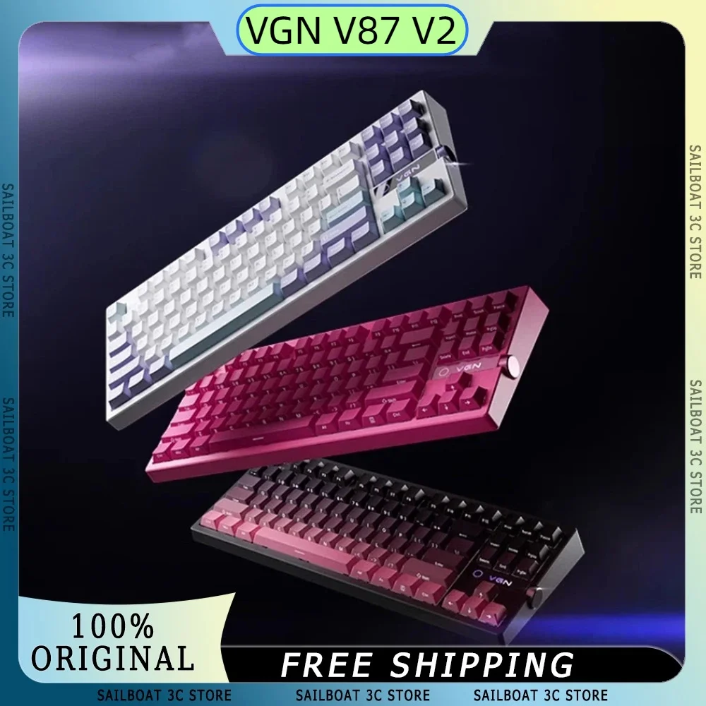 

VGN V87 V2 Custom Mechanical Keyboard PBT Keycaps Hot-Swap RGB Ergonomic Bluetooth Wireless Keyboards for Gaming for Windows Mac
