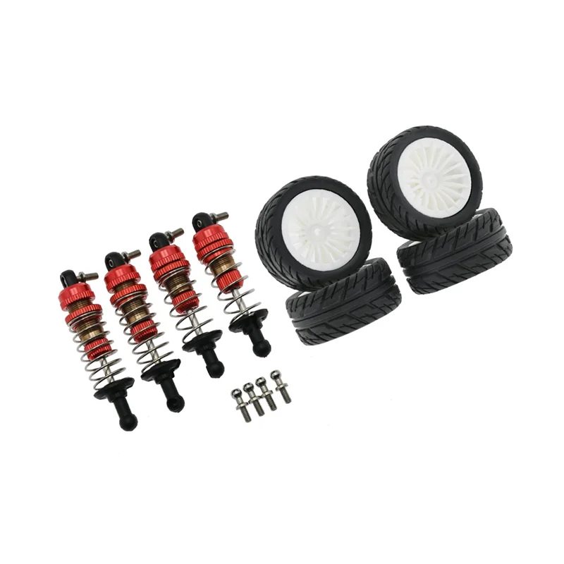 Ammortizzatore in metallo e set di pneumatici in gomma per SG1603 SG1604 SG1605 UDIRC UD1601 UD1602 UD1603 1/16 RC parti di automobili, bianco