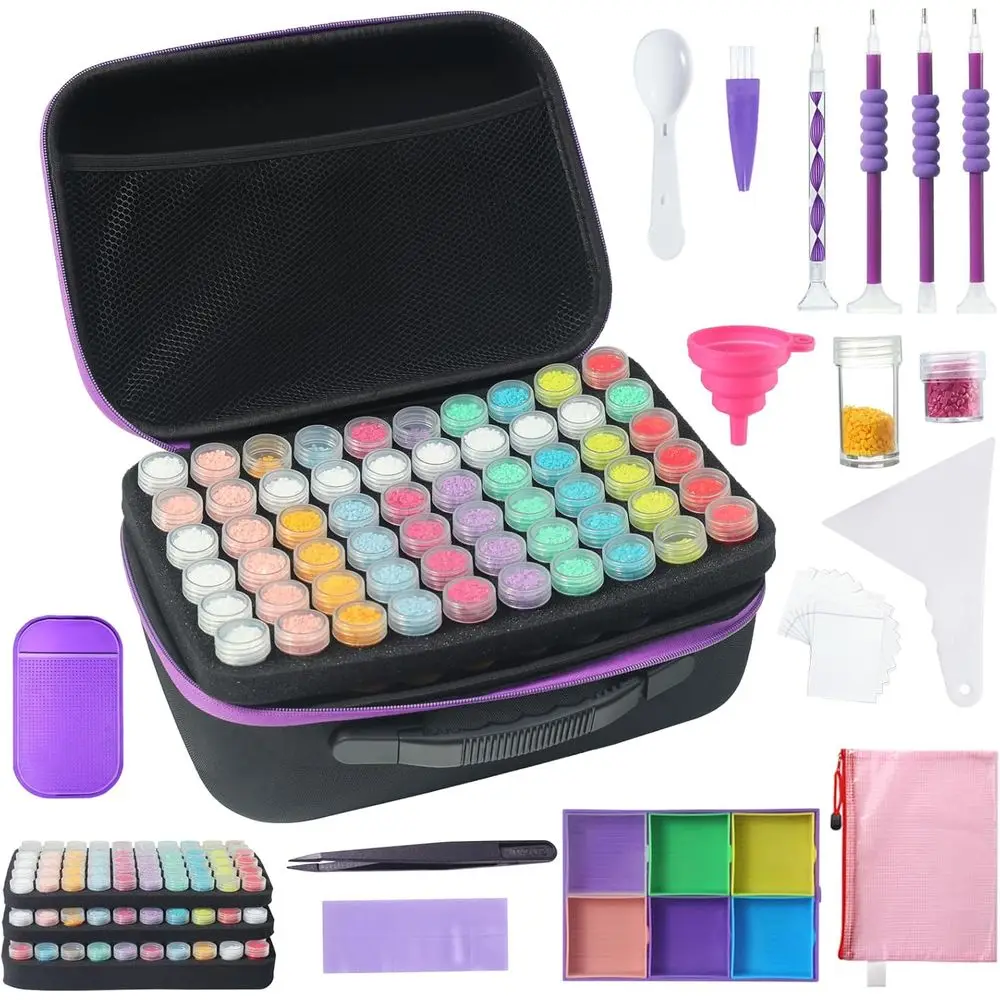 

Портативный алмазный художественный органайзер с 60 большими и 120 маленькими баночками для хранения бусин для безопасного хранения