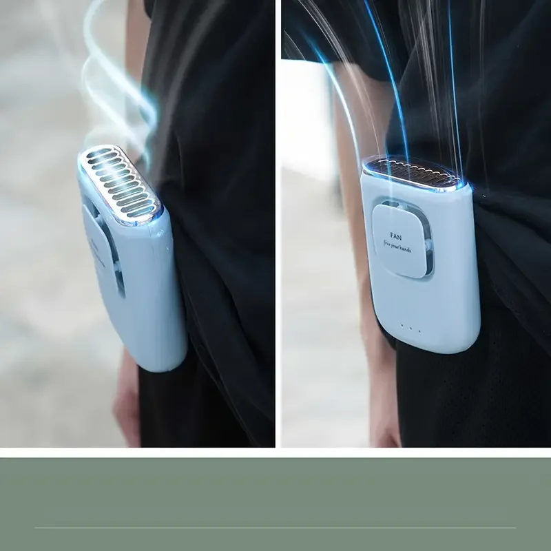 مروحة رقبة صغيرة محمولة قابلة لإعادة الشحن عبر USB للصيف والخارج والتخييم والمشي لمسافات طويلة والسفر والتبريد