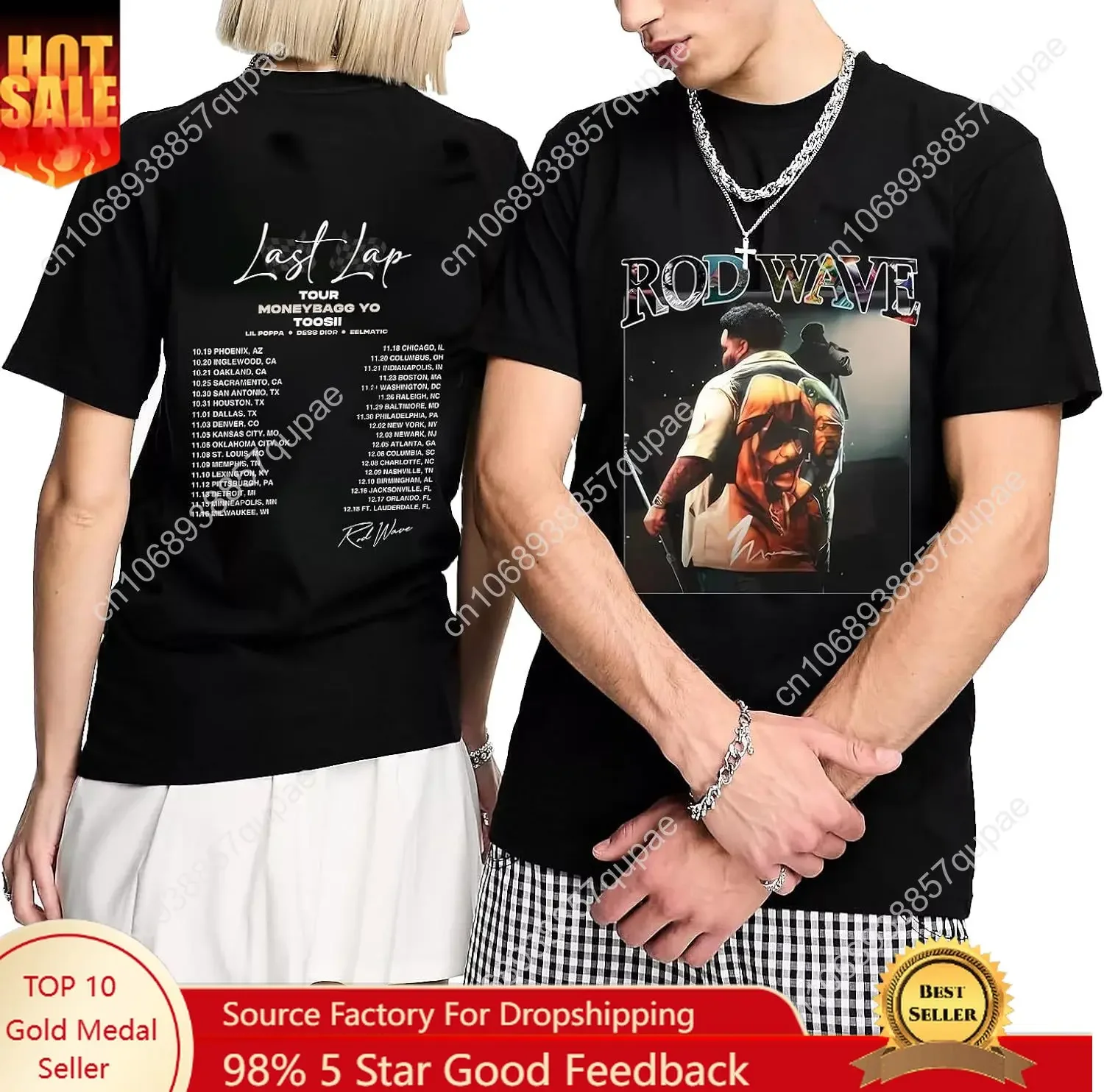 Men Rod Double Faced Wave T Shirt Last Lap Tour Shirts Fashion Cotton Shirts Music Fans Tshirts As A Good Gift Shirts Women