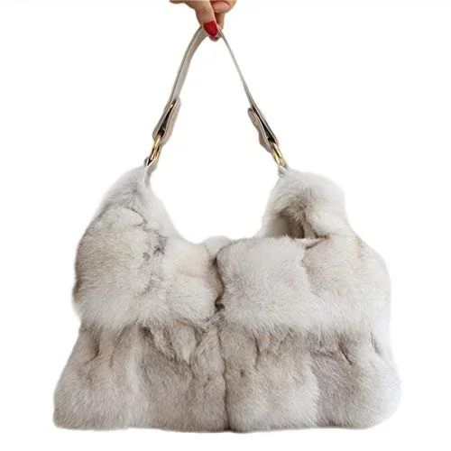 Luxury Real Fox Fur Handbag for Women Crossbody Bags Shoulder Bags Winter Bag