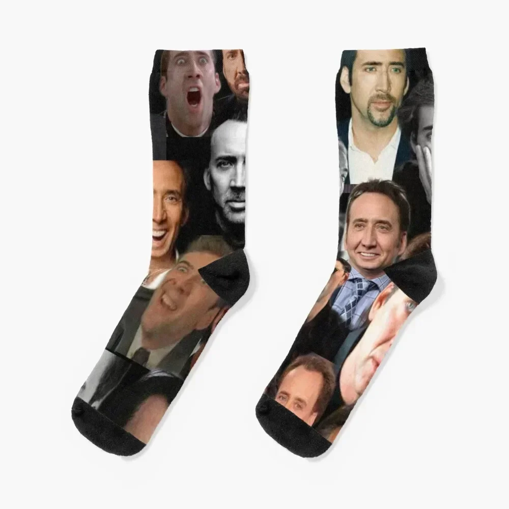 

nicolas cage colllage Socks football aesthetic Socks Men Women's