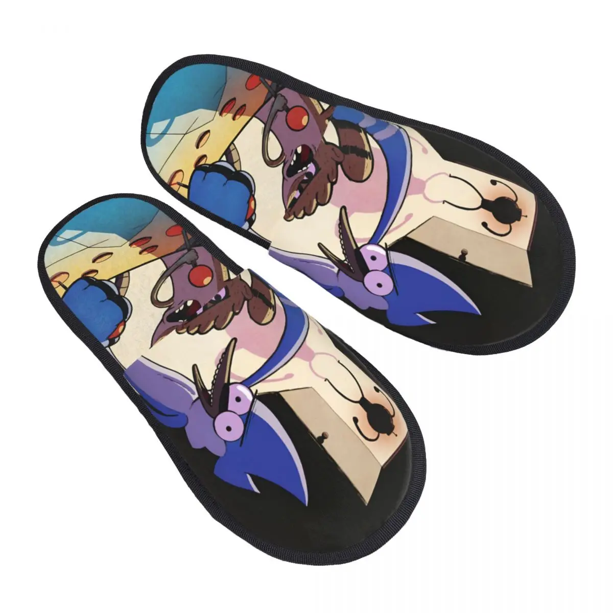 

Custom R-Regular Show Memory Foam Slippers Women Soft Warm Cute Anime House Slippers