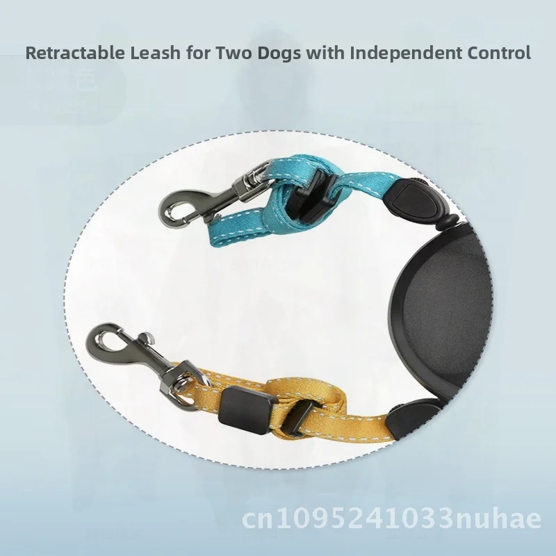 

Телескопический ретрактор с двойной головкой для домашних животных, взрывозащищенный ретрактор для поводка для ходьбы с одной и двумя легкими собаками
