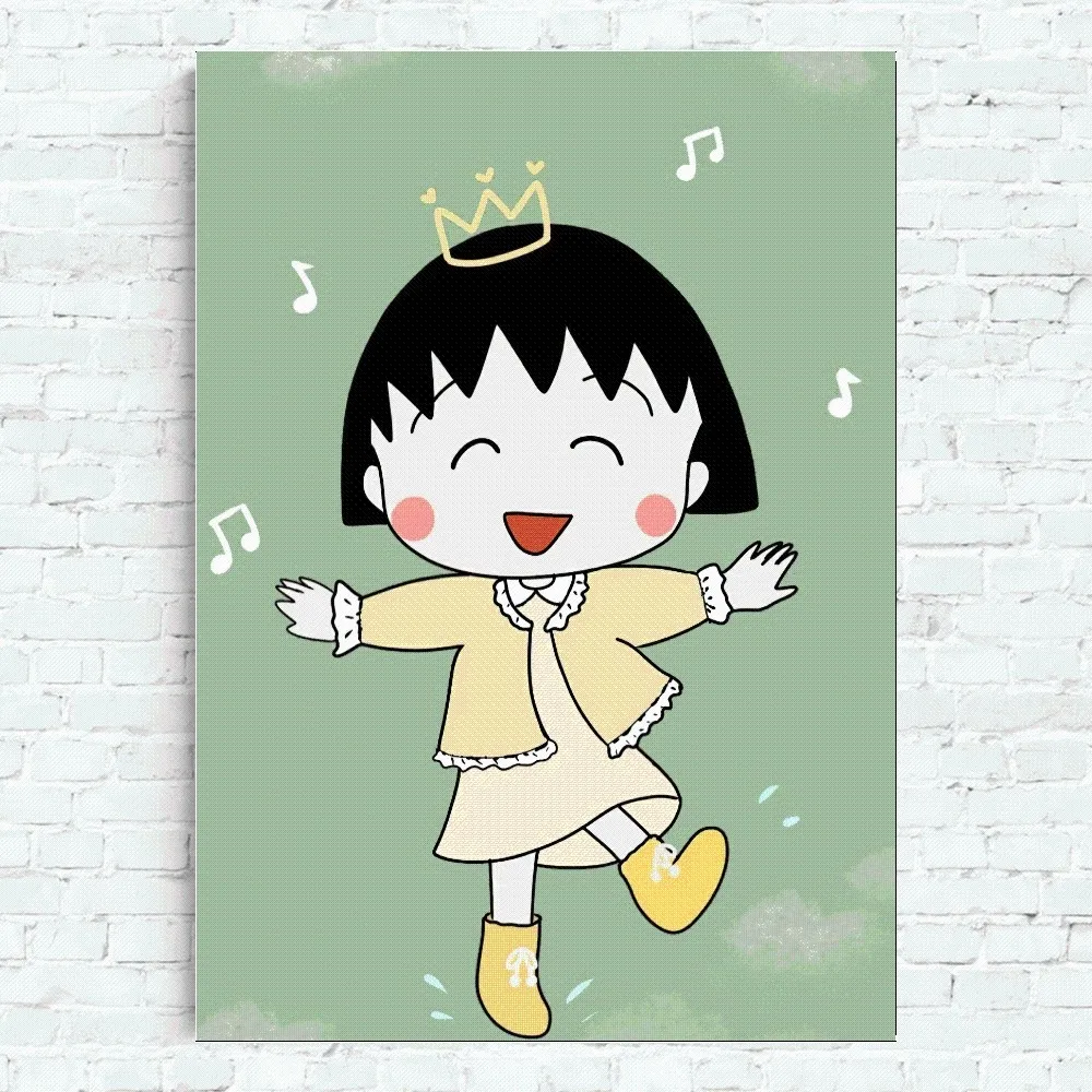 Chibi Maruko-chan Poster Home Office Wall Bedroom Living Room Kitchen Decoration Painting