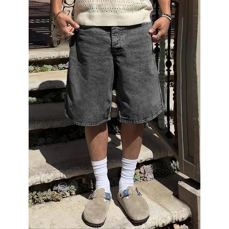 Loose Fit Men's Denim Shorts Five Inches Cross-Border Sea Short Pants Casual Loose Style Winter Collection plus Size