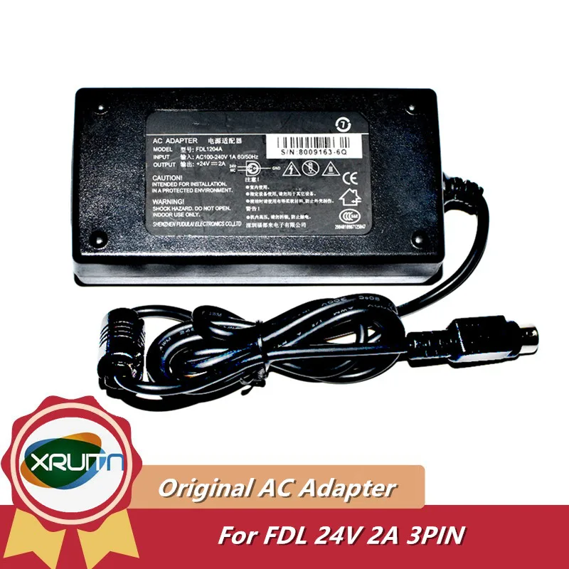 

Genuine For FDL FDL1204A AC Adapter Charger 24V 2A 48W Printer / Cash Register Machine Power Supply Round With 3Pins