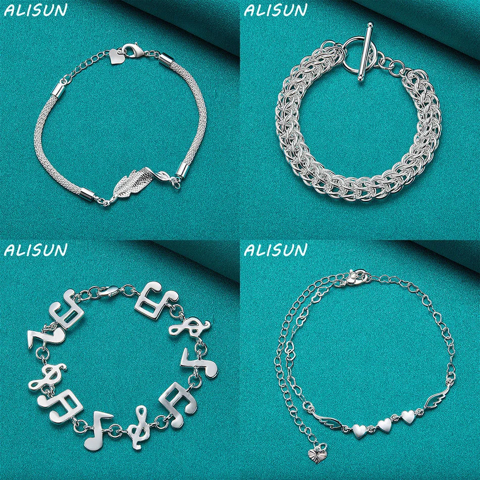 

ALISUN 925 Sterling Silver Design Bracelets For Women Men Creativity Gifts Street All-match Party And Daily Wear