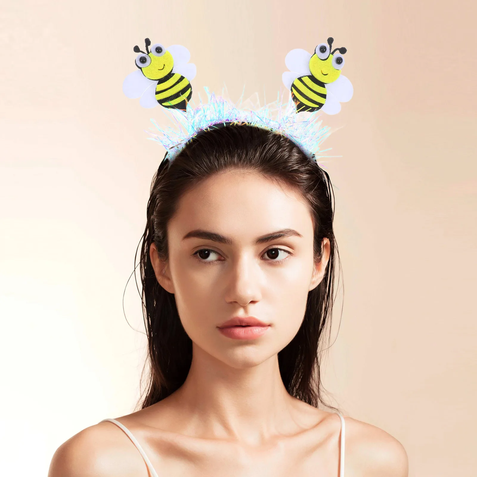 

Bee Hairband Cute Comfortable Fit Festival Party Performance Lightweight Headband Prop For Cosplay Halloween