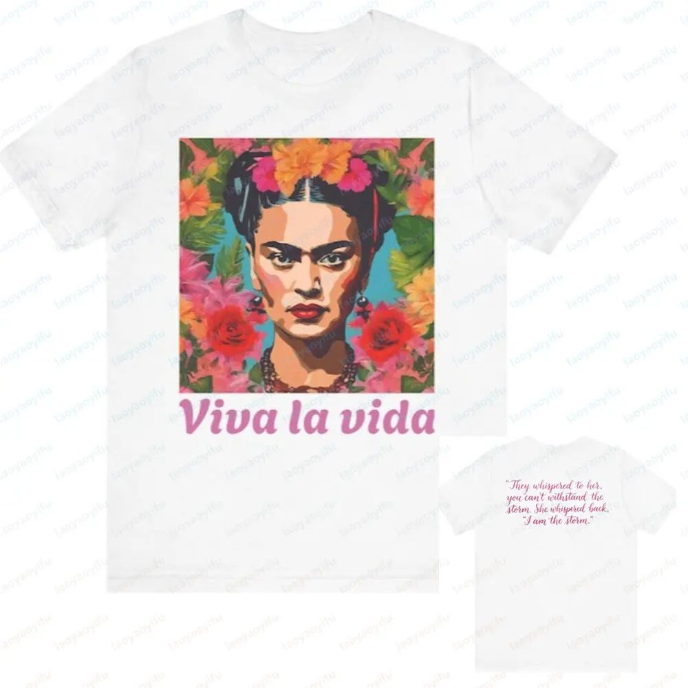 Camiseta Viva La Vida Frida Kahlo, Camiseta inspirada en Frida Kahlo para empoderar a las mujeres, camiseta Harajuku de gran tamaño, camisetas gráficas, camisetas vintage