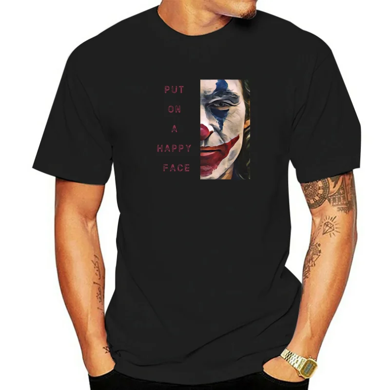 Männer T-Shirt der Joker 2019 auf ein glückliches Gesicht Joaquin Phoenix Lächeln Gesicht T-Shirt Frauen T-Shirt