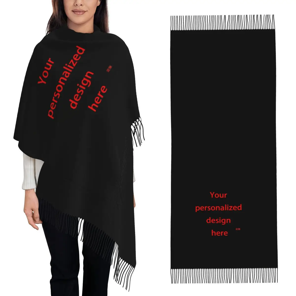 

Шарф с кисточками по индивидуальному заказу, женские мягкие теплые шали и накидки, длинная осенне-зимняя шаль