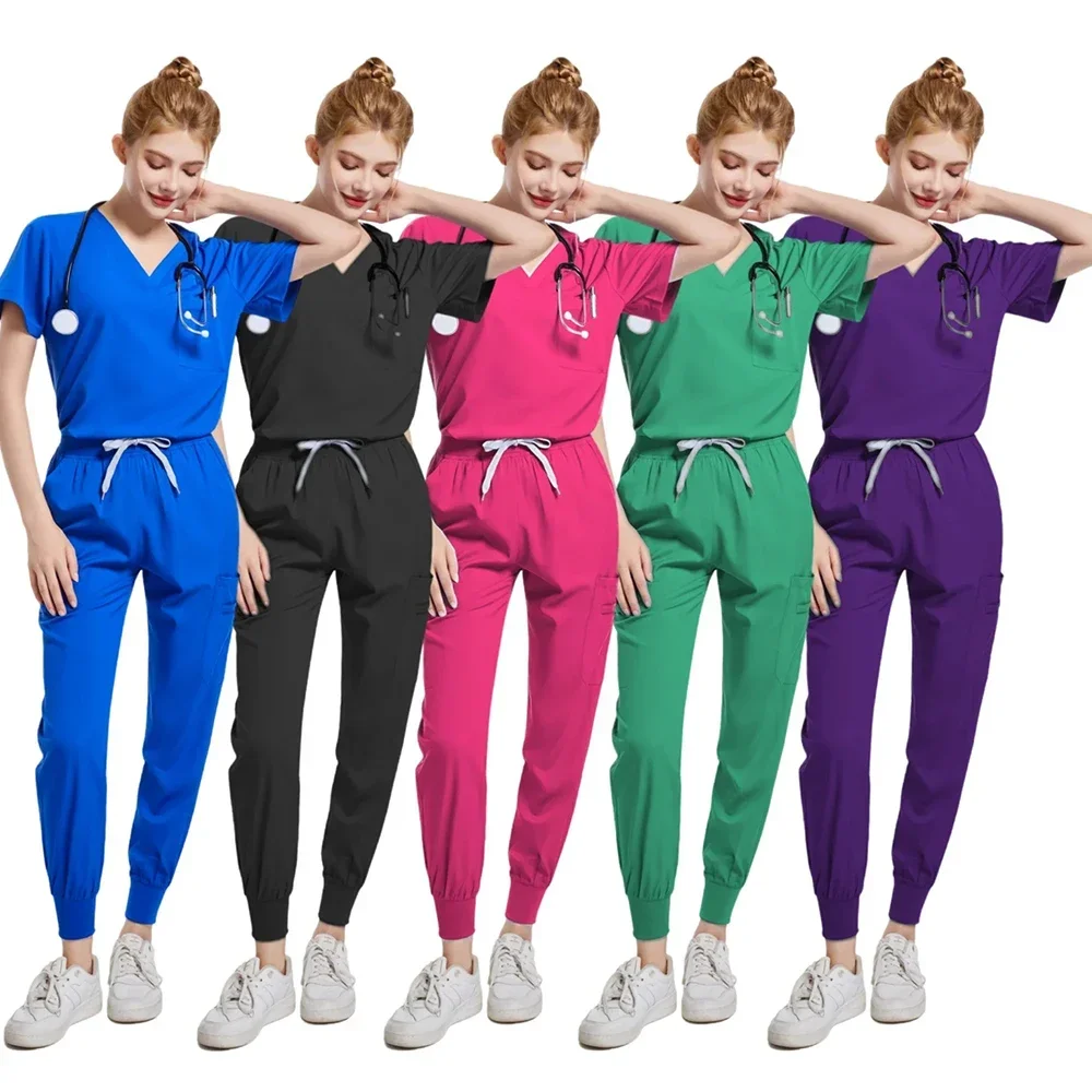 Wholesale Medical Uniform Scrubs Hospital Working Scrubs Set Medical Supplies Nurse Dental Nail Salon Spa Surgery Suit Workwear