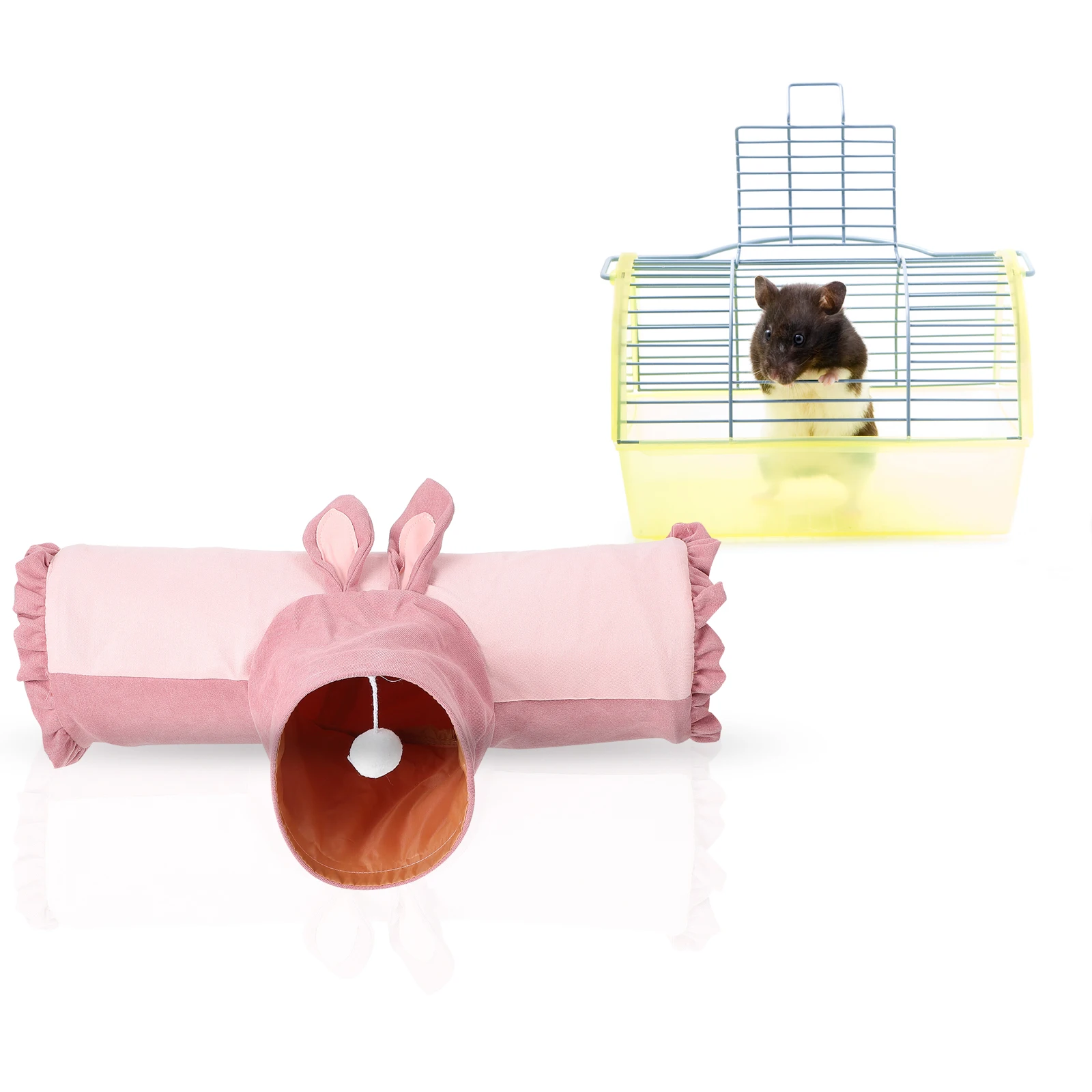 

Hamster Tunnel Small Animals T Shaped Cloth Pet Hiding Sleeping Playing Warm Nest Bed for Rabbit Hamster