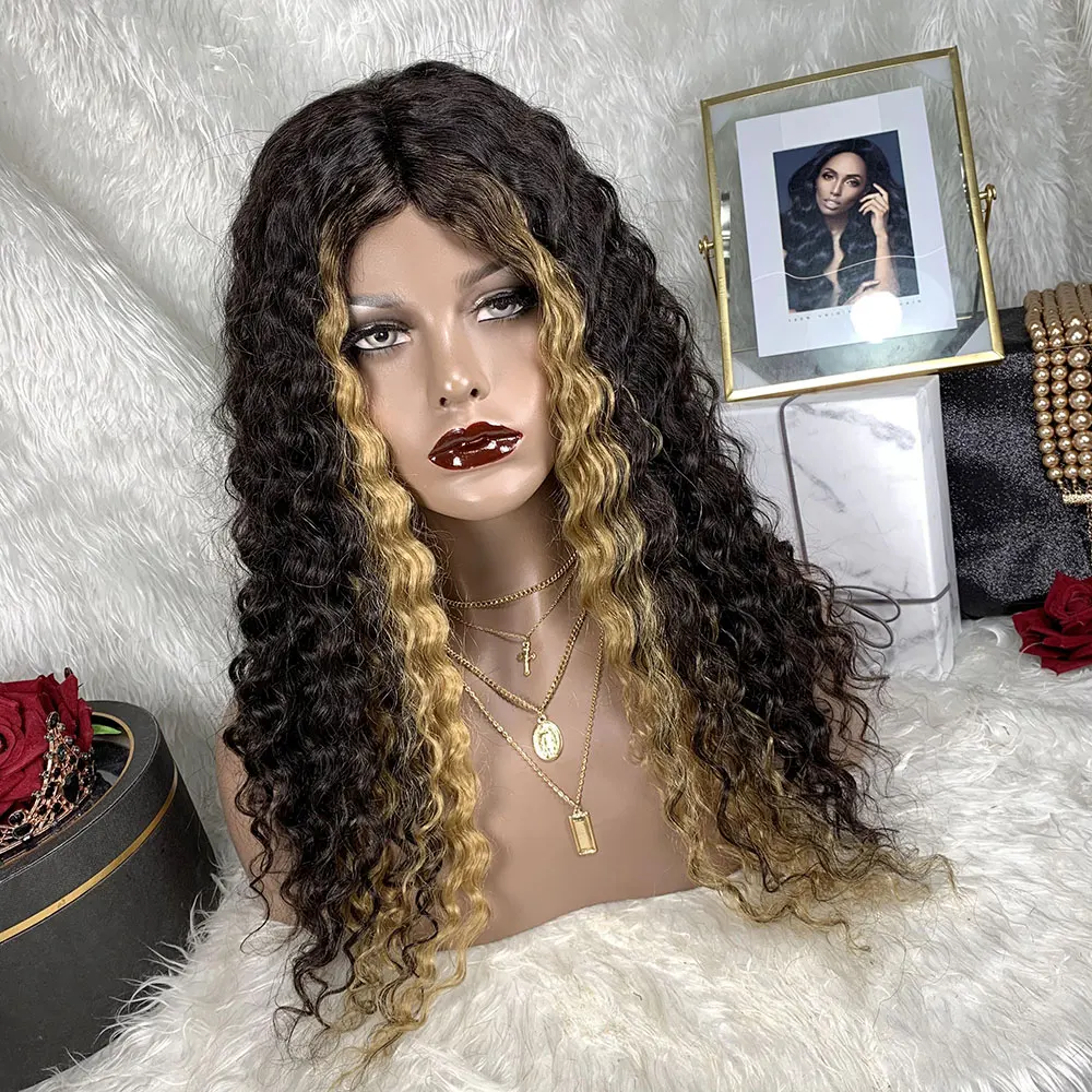 Brazilian Remy Pixie Curl Lace Front Human Hair Wigs 100% Real Deep Wave Wavy Part Lace Front Human Hair Wigs for Women 22 Inch