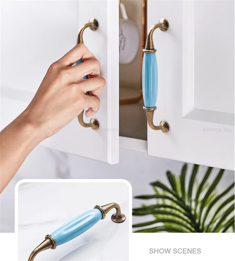 Maniglie in ceramica Nordic INS Manopole per cassetti Maniglie per porte dell'armadio rosa giallo con viti Maniglie per mobili per la camera dei bambini
