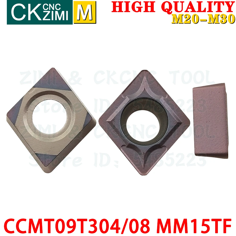 CCMT09T304 MM15TF CCMT09T308 MM15TF Inserti in metallo duro Inserti interni per tornitura esterni Utensili CCMT 09T3 CCMT09T3 CNC Utensili da taglio per tornio meccanico in metallo per acciaio inossidabile