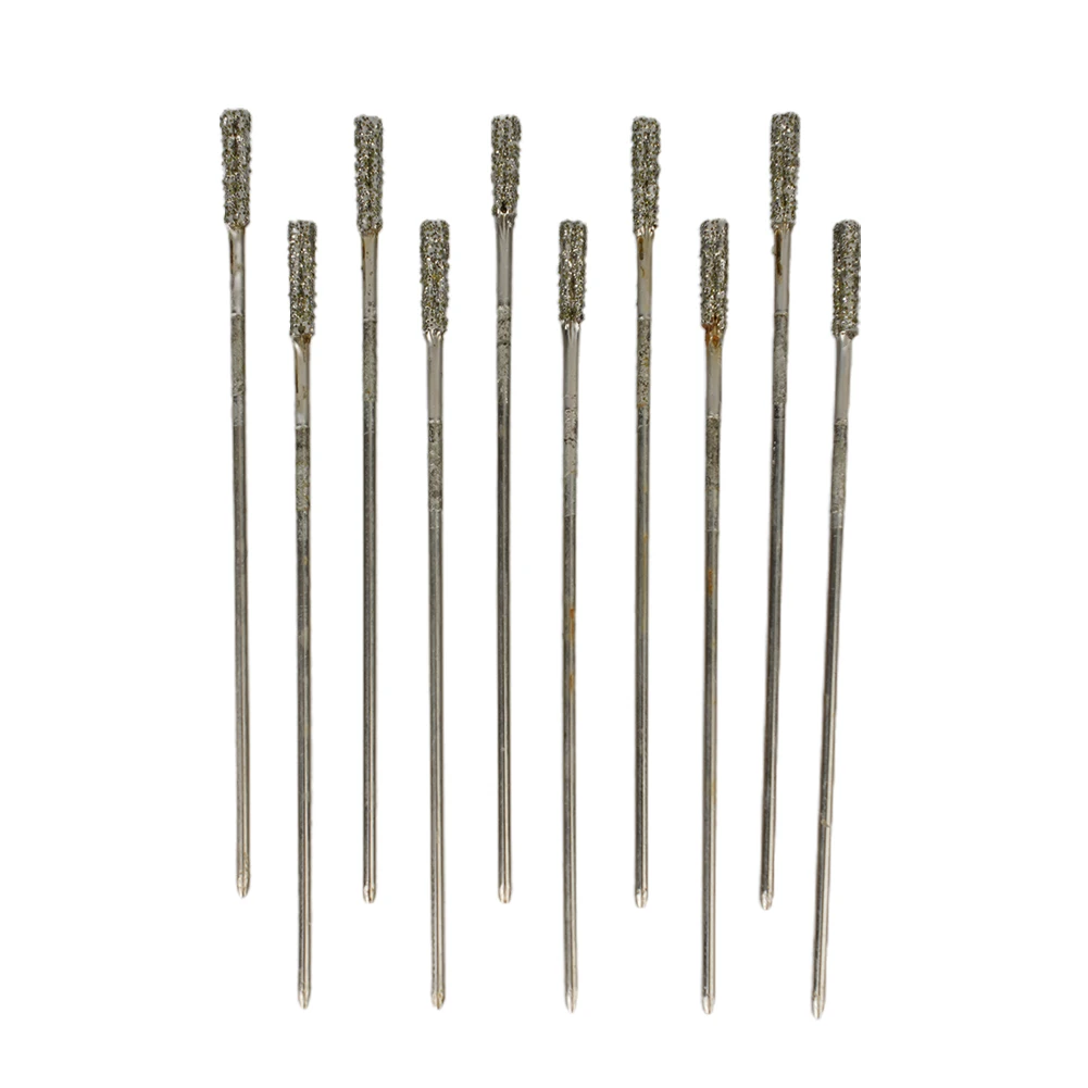 10/12pcs 1.3mm Diamond Coated Tipped Drill Bits Fits Tile Stone Glass Jewellery Hole Saw Milling Cutter Bit Brush Burr Tools