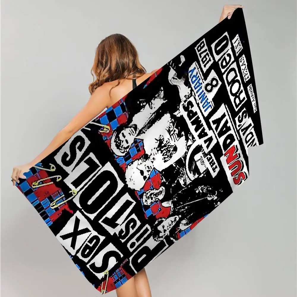 Rock Band S-Sex P-Pistols Anime Beach Swimming Towel Soft Absorbent Washcloth Children's Gifts For Kids Travel Camping Gym