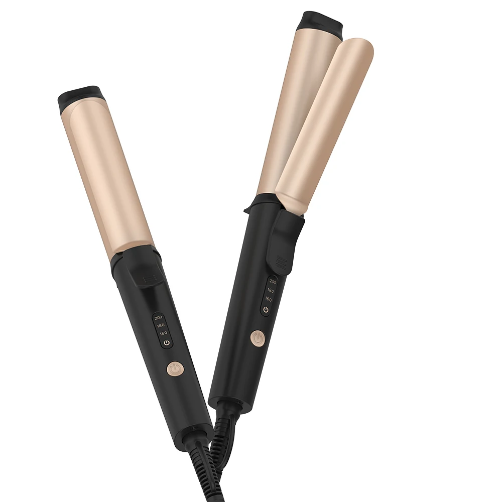 

SMET Salon Quality Curling Iron Wand with Ceramic Coated Barrel 3Temperature Settings for Curls Waves Travel Size All Hair Types