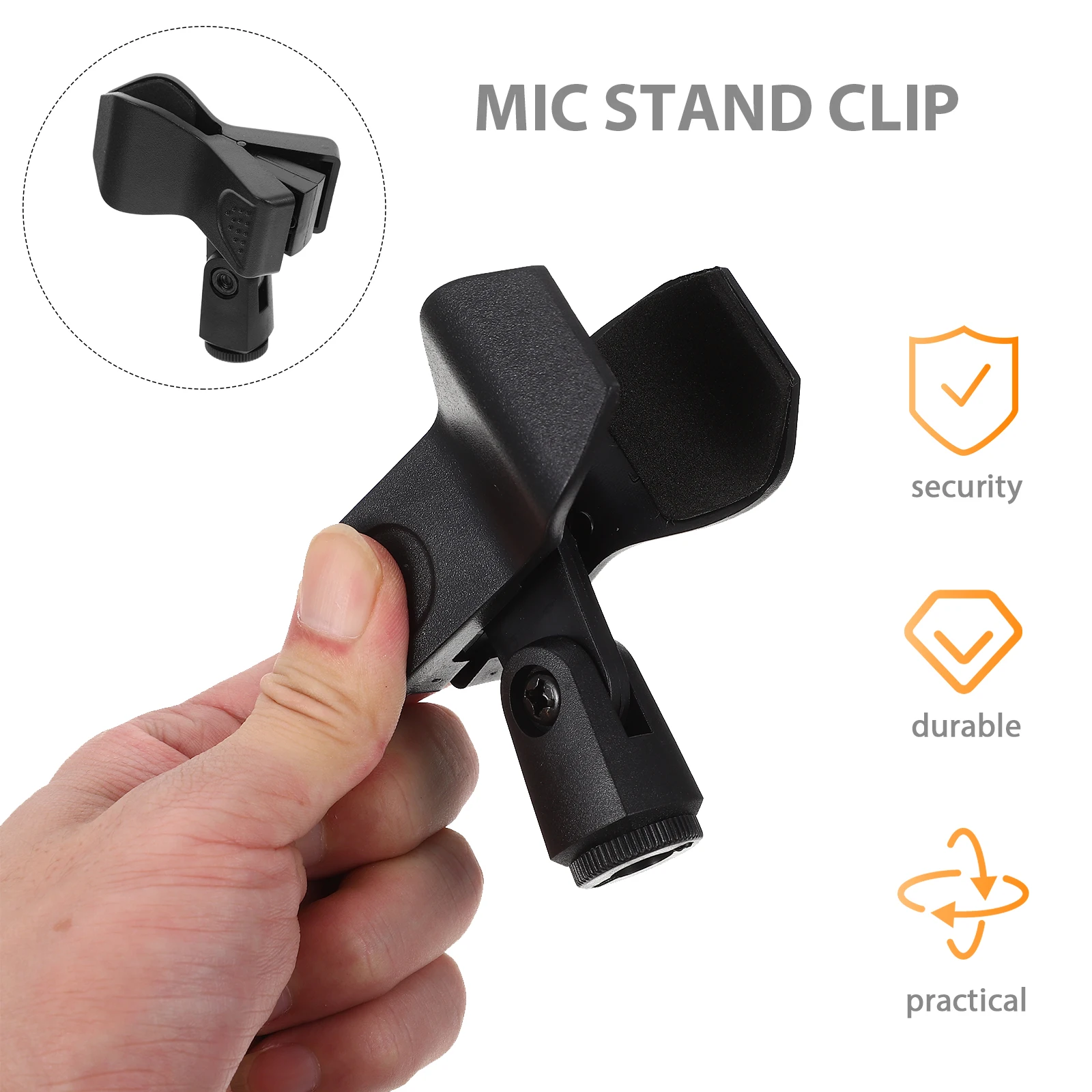 

4pcs Microphone Clip Adjustable Angle Wireless Clamp Plastic Black Stand Lapel Durable Practical High Grade Material
