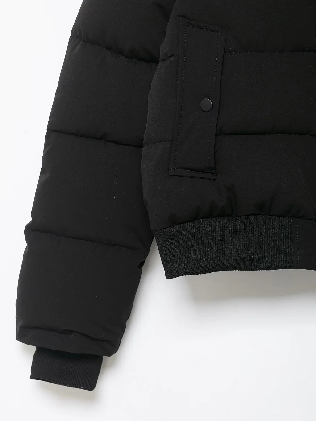 2025 winter new women's casual style standing collar long sleeved zipper style fur collar decoration short cotton jacket